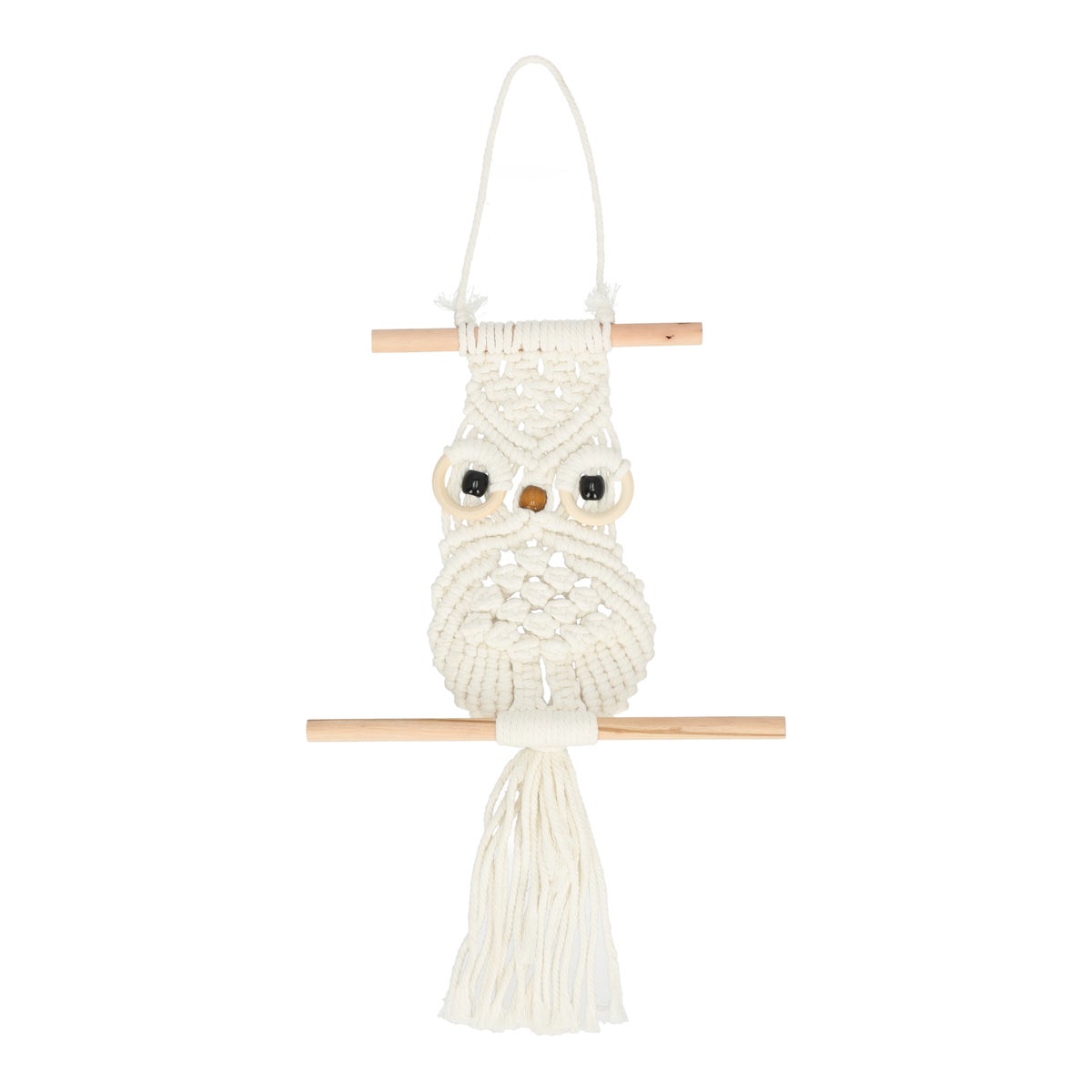 Wand deco uil hang 60 cm wit Wand deco uil hang 60 cm wit