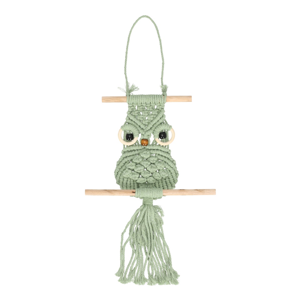 Wand deco uil hang 60 cm groen Wand deco uil hang 60 cm groen