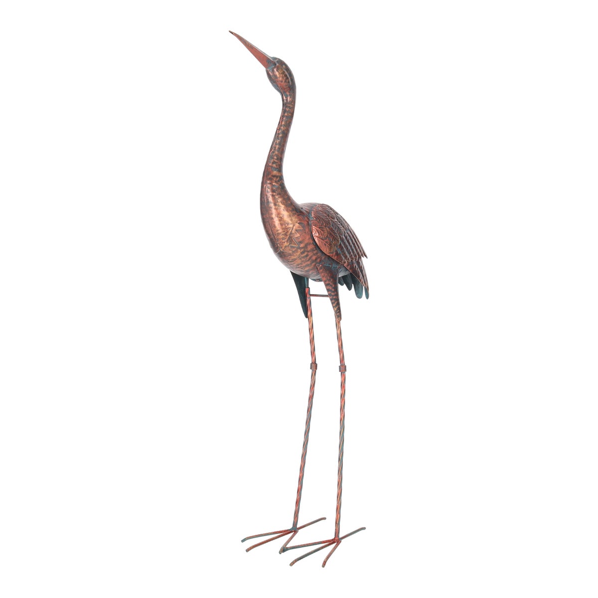 Beeld metaal kraanvogel brons 94 cm Beeld metaal kraanvogel brons 94 cm