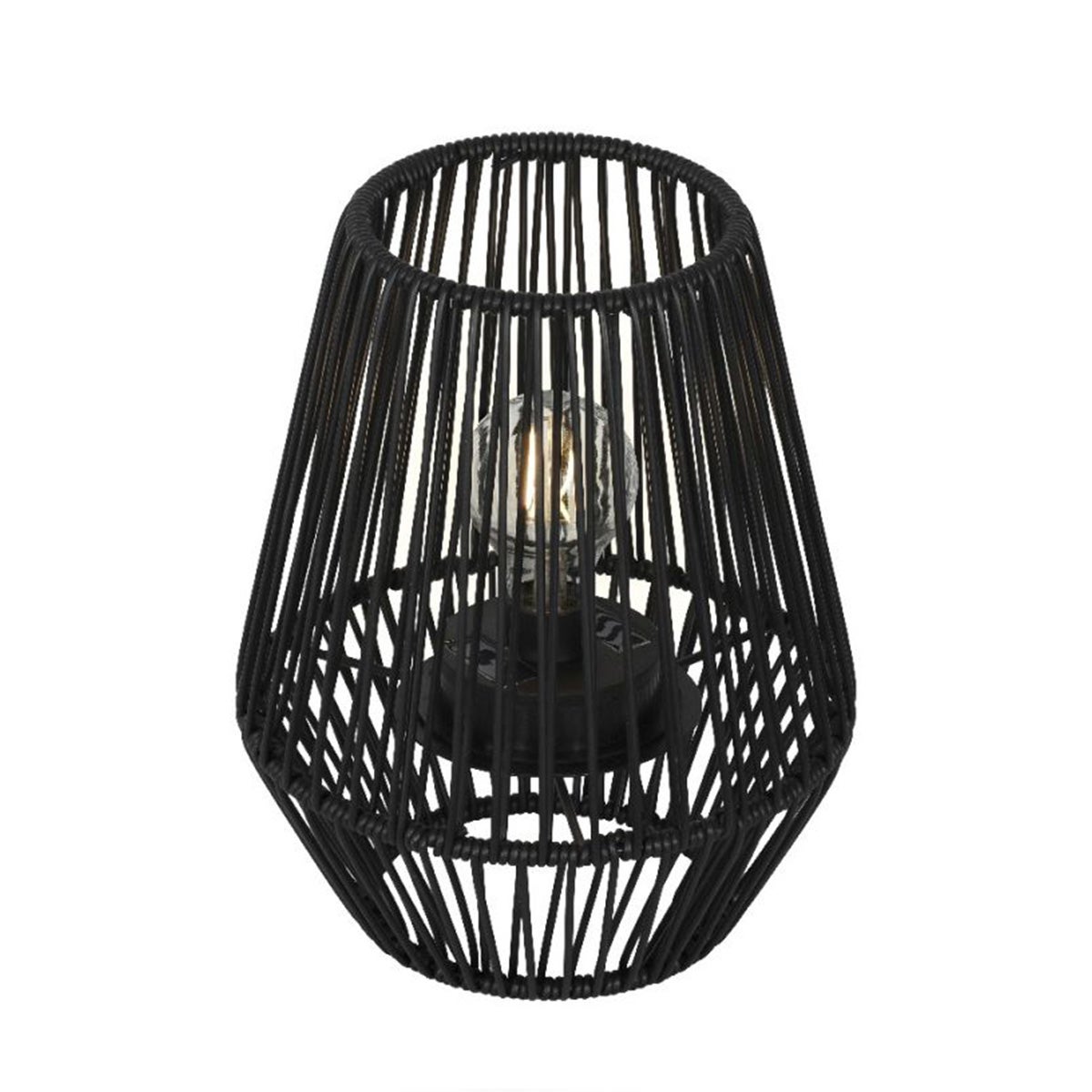 Lantaarn solar wicker 25 cm zwart Lantaarn solar wicker 25 cm zwart
