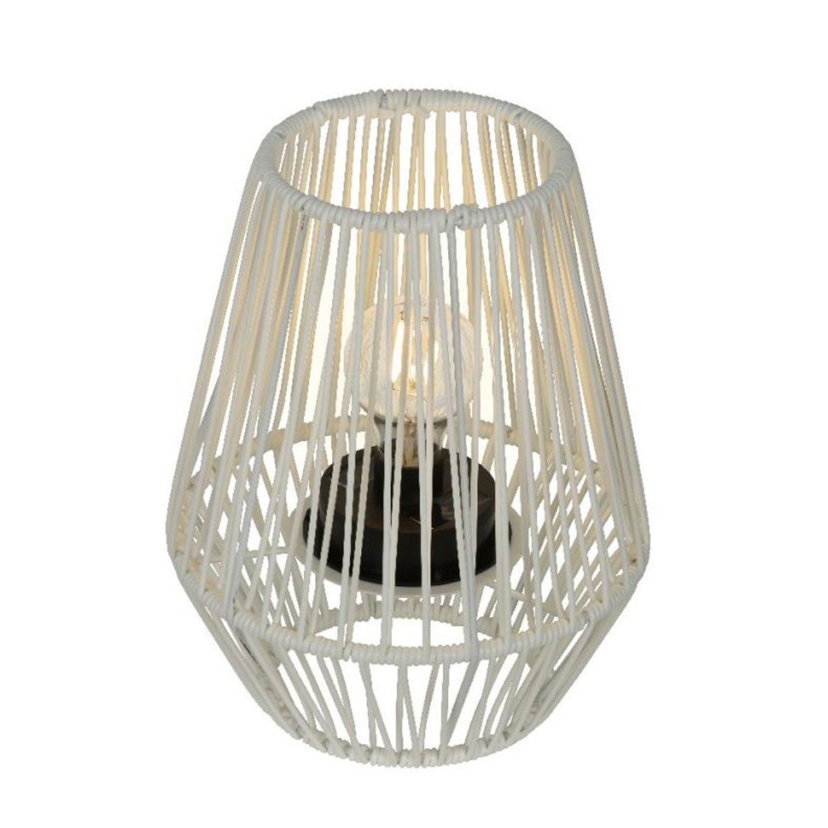 Lantaarn solar wicker 25 cm wit Lantaarn solar wicker 25 cm wit