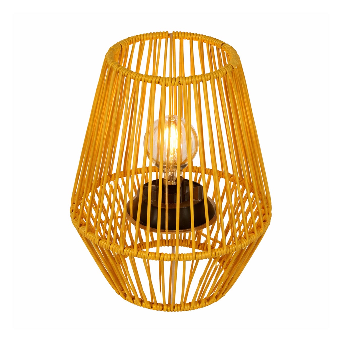 Lantaarn solar wicker 25 cm geel Lantaarn solar wicker 25 cm geel