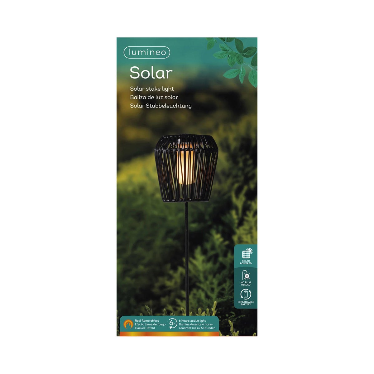 Steker solar vlam 104 cm zwart Steker solar vlam 104 cm zwart