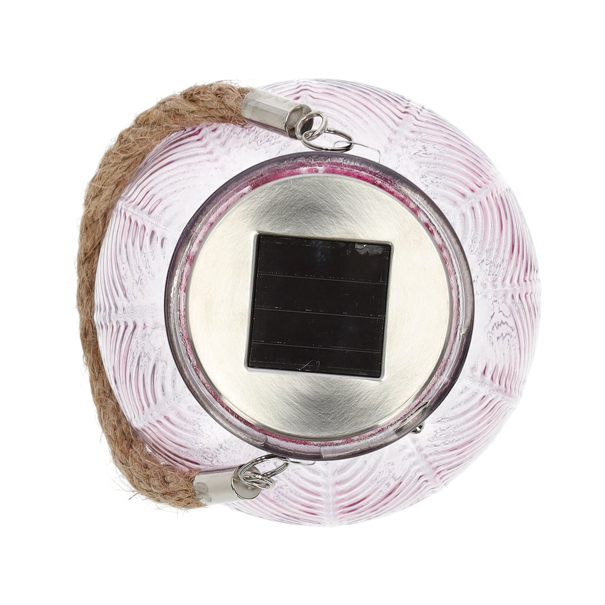 Lamp glas 12 cm paars-roze warmwit solar Lamp glas 12 cm paars-roze warmwit solar