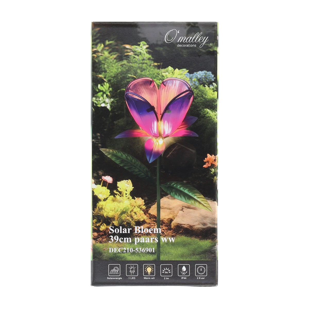 Bloem 39 cm paars warmwit solar Bloem 39 cm paars warmwit solar