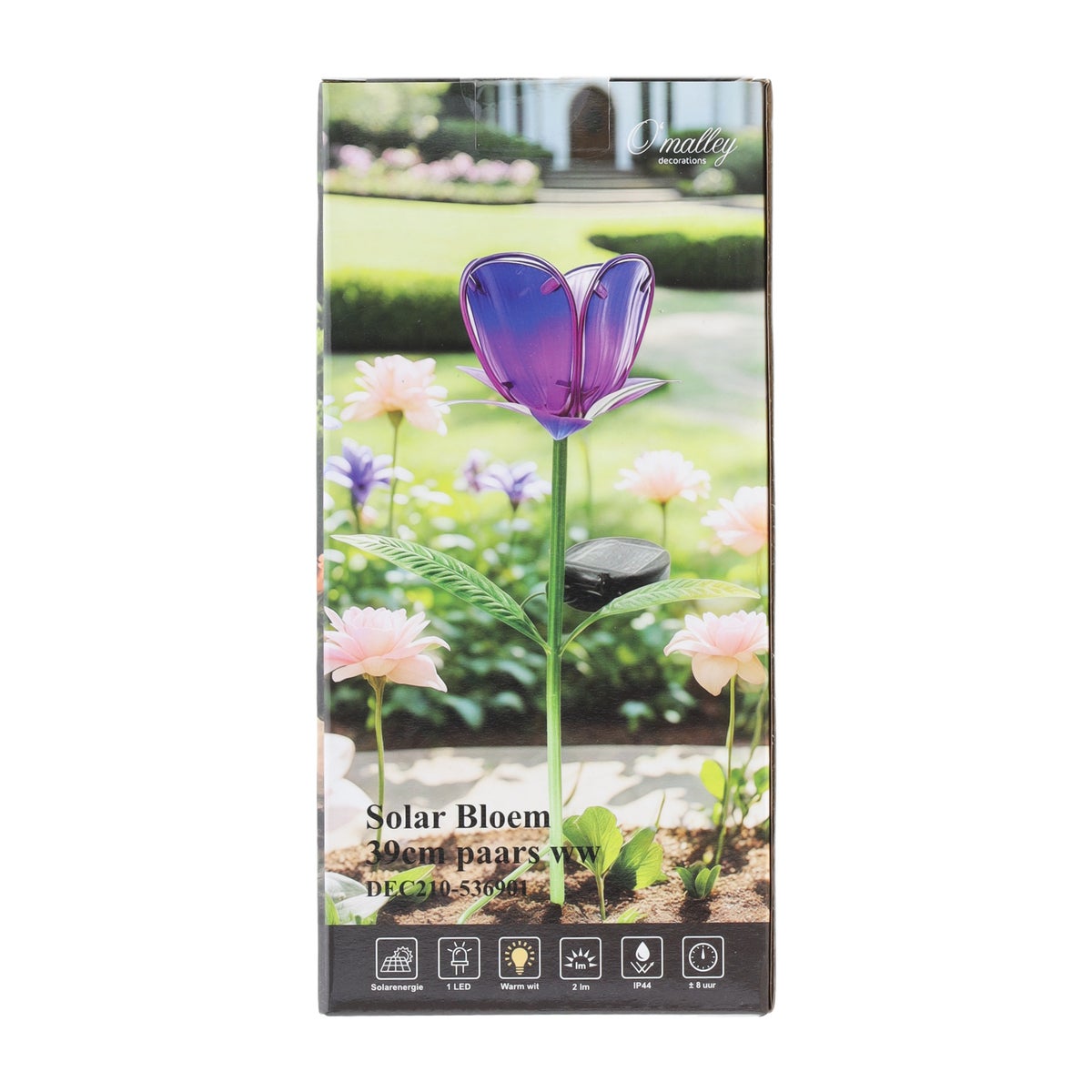 Bloem 39 cm paars warmwit solar Bloem 39 cm paars warmwit solar