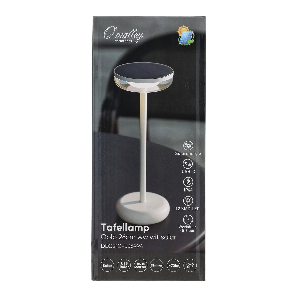 Tafellamp oplaadbaar 26 cm warmwit wit solar Tafellamp oplaadbaar 26 cm warmwit wit solar
