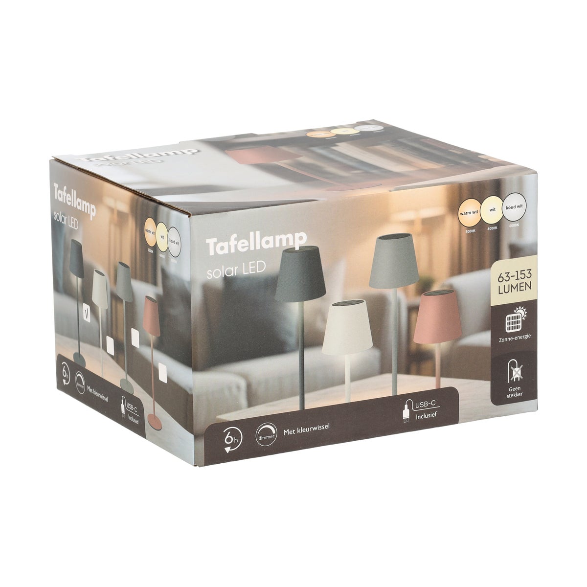 Tafellamp solar LED dimbaar zwart Tafellamp solar LED dimbaar zwart