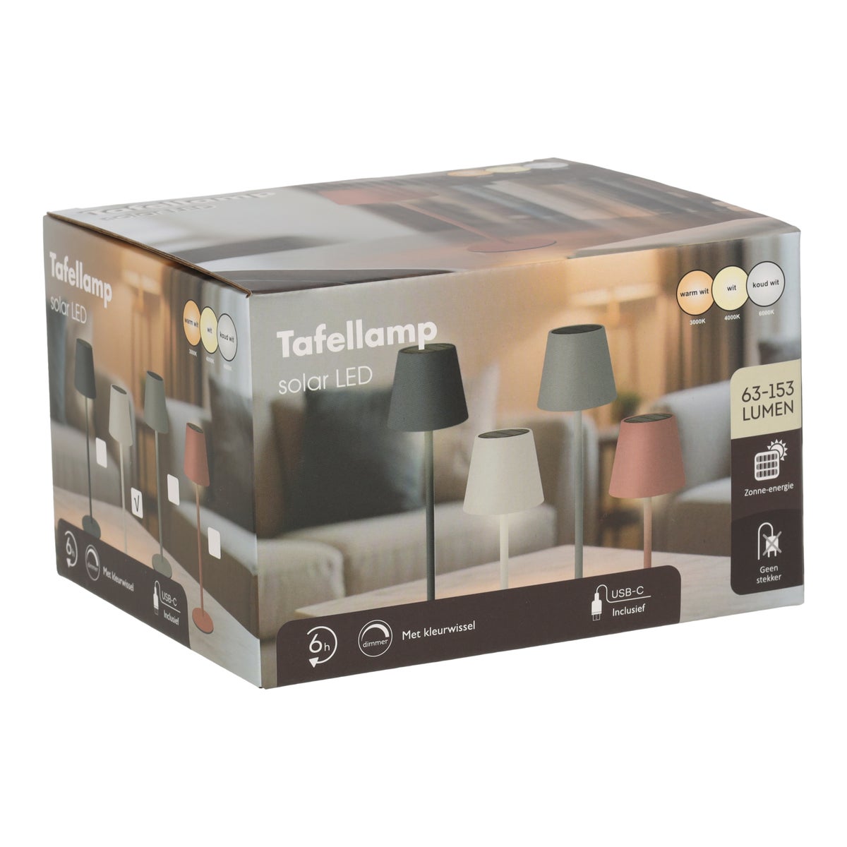 Tafellamp solar LED dimbaar creme Tafellamp solar LED dimbaar creme
