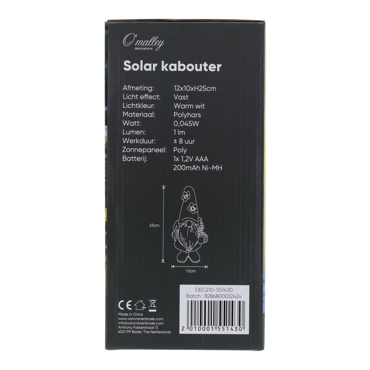 Kabouter gras bloem 25 cm solar Kabouter gras bloem 25 cm solar