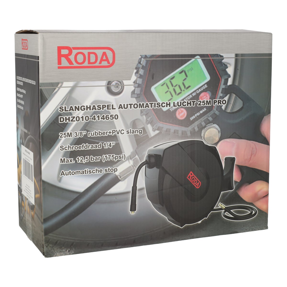 Slanghaspel auto lucht 25m Pro Roda Slanghaspel auto lucht 25m Pro Roda