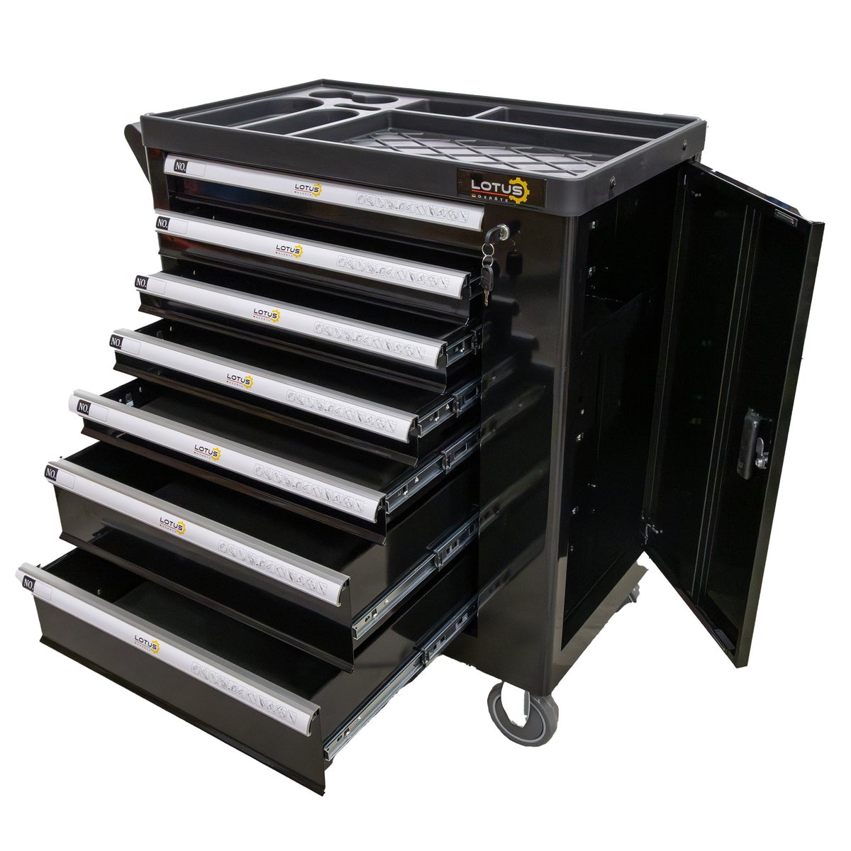 Gereedschapswagen 7 Lades met zijvak Lotus Gereedschapswagen 7 Lades met zijvak Lotus