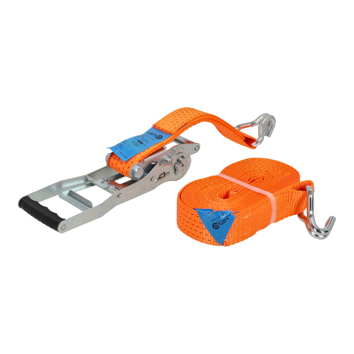 Spanband 9 m x 50 mm met ratel en J-haak Spanband 9 m x 50 mm met ratel en J-haak