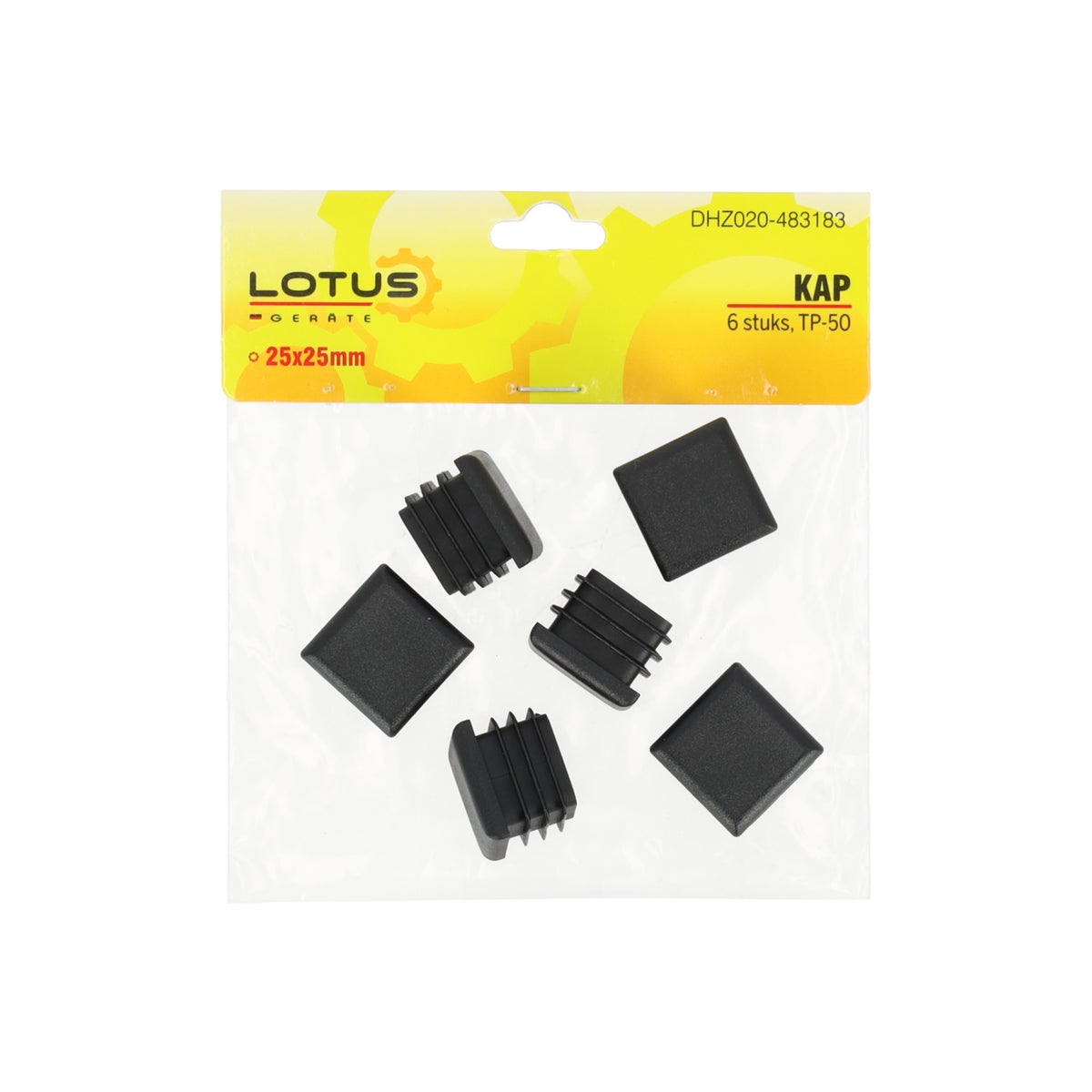Kap 25 x 25 mm 6 stuks TP-50 Kap 25 x 25 mm 6 stuks TP-50