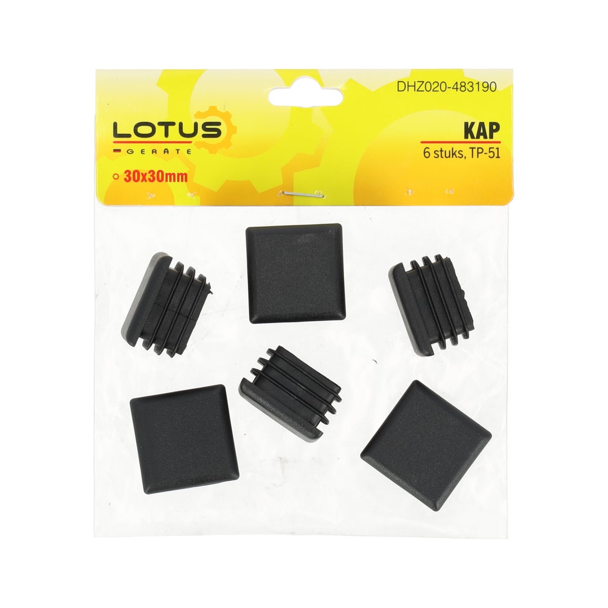 Kap 30 x 30 mm 6 stuks TP-51 Kap 30 x 30 mm 6 stuks TP-51