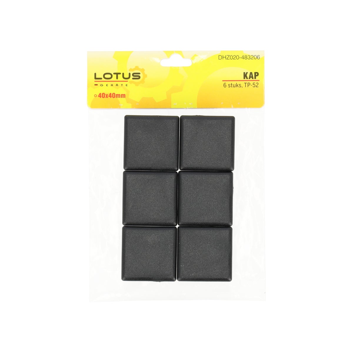 Kap 40 x 40 mm 6 stuks TP-52 Kap 40 x 40 mm 6 stuks TP-52