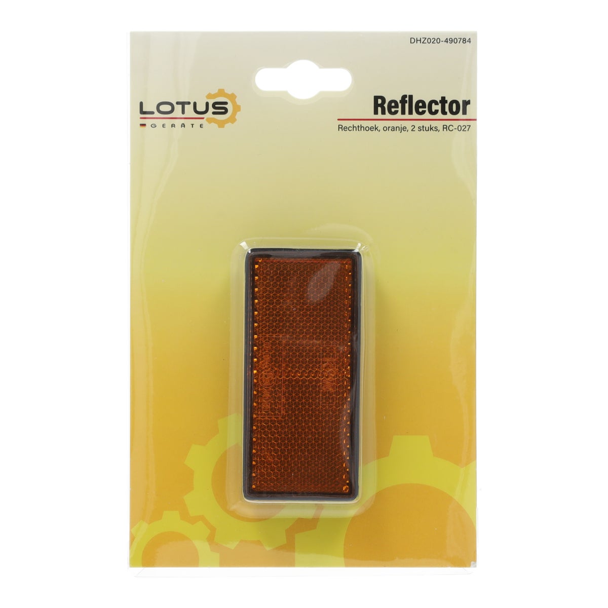 Reflector rechthoek 70 x 28 mm oranje 2 stuks Reflector rechthoek 70 x 28 mm oranje 2 stuks