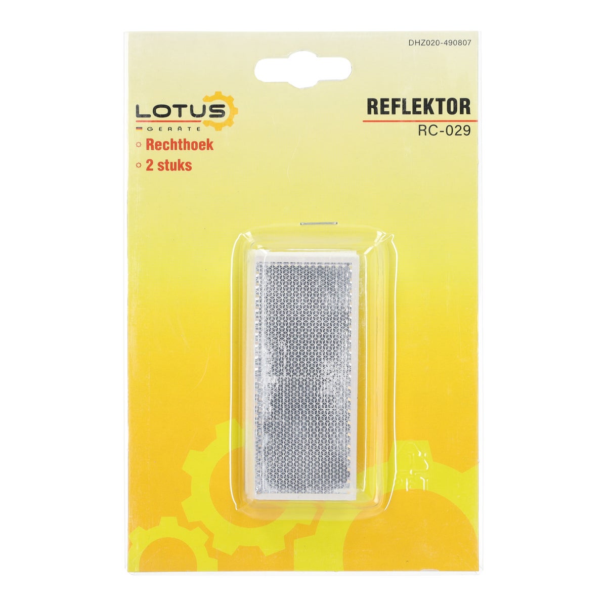 Reflektor rechthoek 70 x 28 mm wit 2 stuks RC-029 Reflektor rechthoek 70 x 28 mm wit 2 stuks RC-029