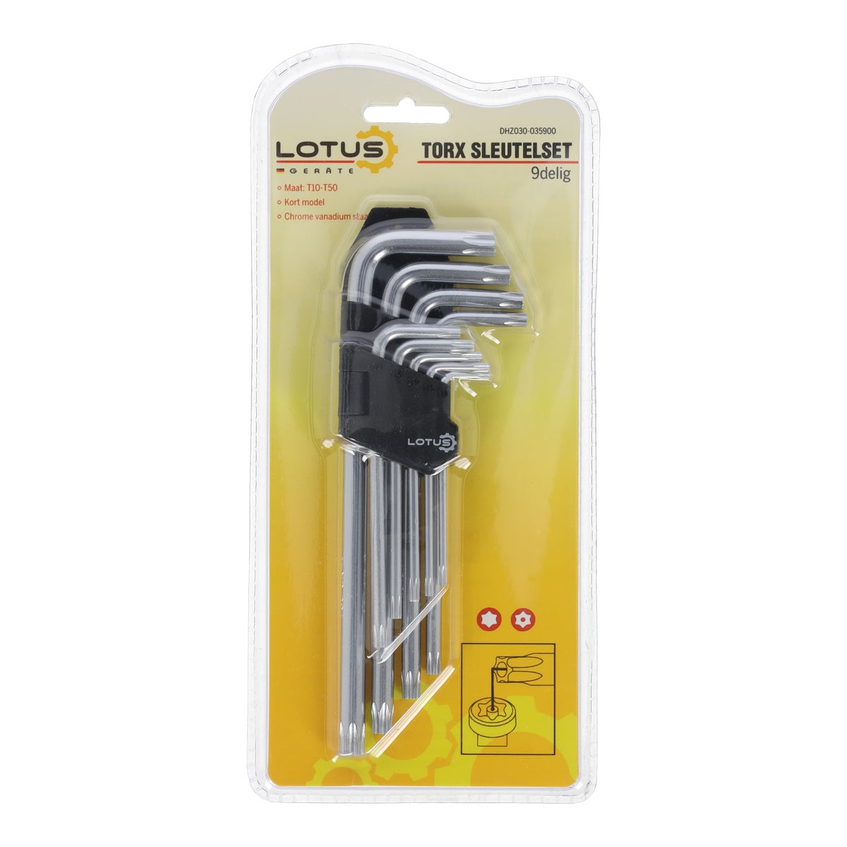 Torx sleutelset kort 9-delig CV Torx sleutelset kort 9-delig CV