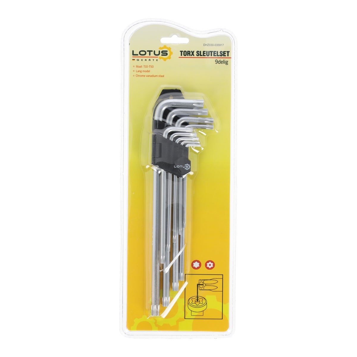 Torx sleutelset lang 9dlg CV Torx sleutelset lang 9dlg CV