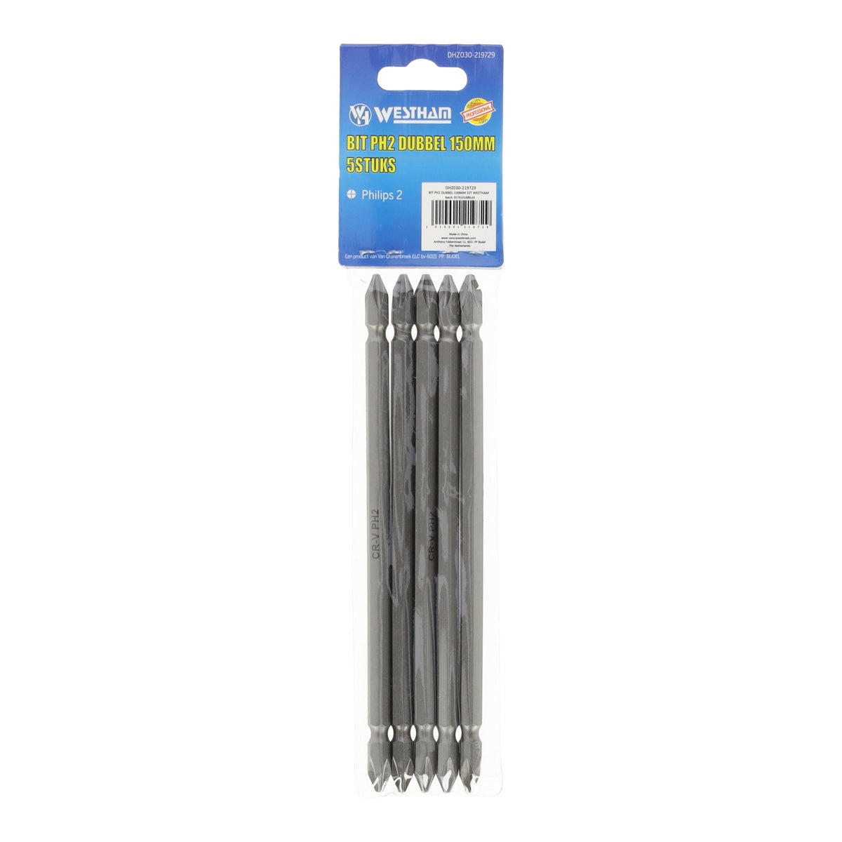 Bit PH2 dubbel 150 mm 5 stuks Westham Bit PH2 dubbel 150 mm 5 stuks Westham