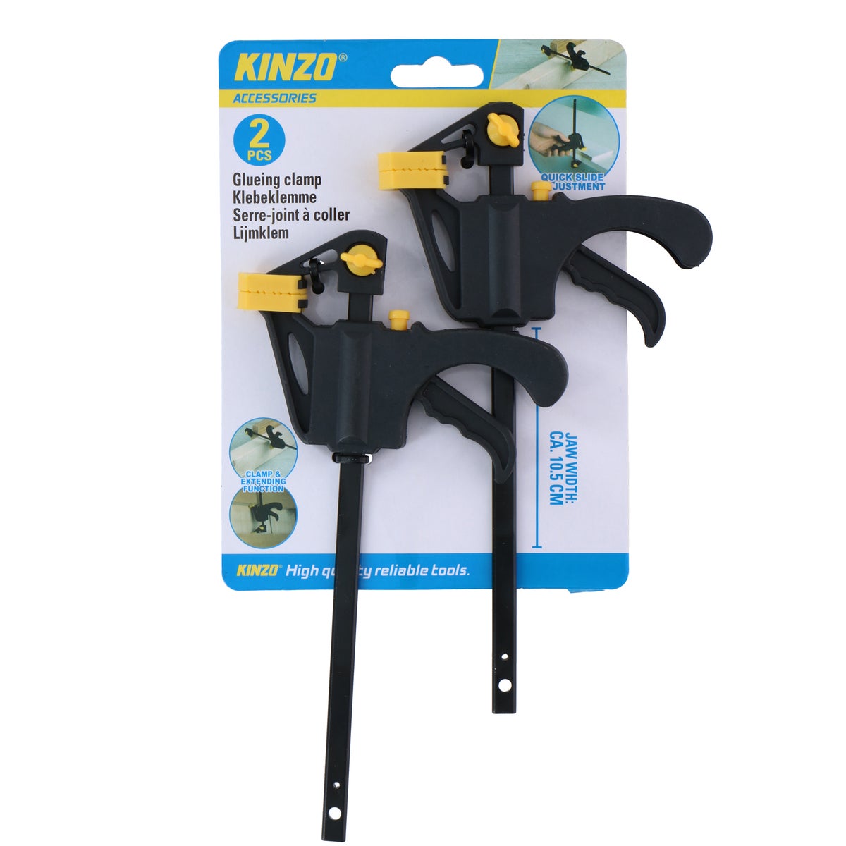 Lijmklem 2st. 10 cm Kinzo Lijmklem 2st. 10 cm Kinzo