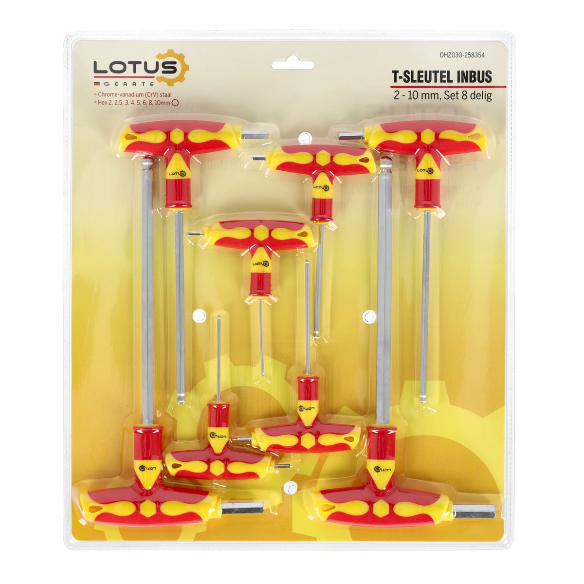 T-sleutel inbus set 8-delig Lotus T-sleutel inbus set 8-delig Lotus