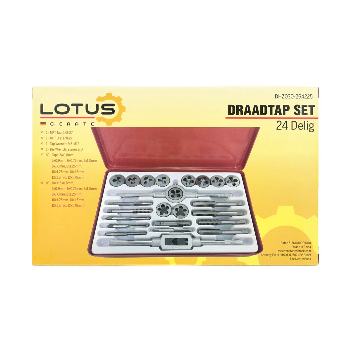 Draadtap set 24-delig Lotus Draadtap set 24-delig Lotus