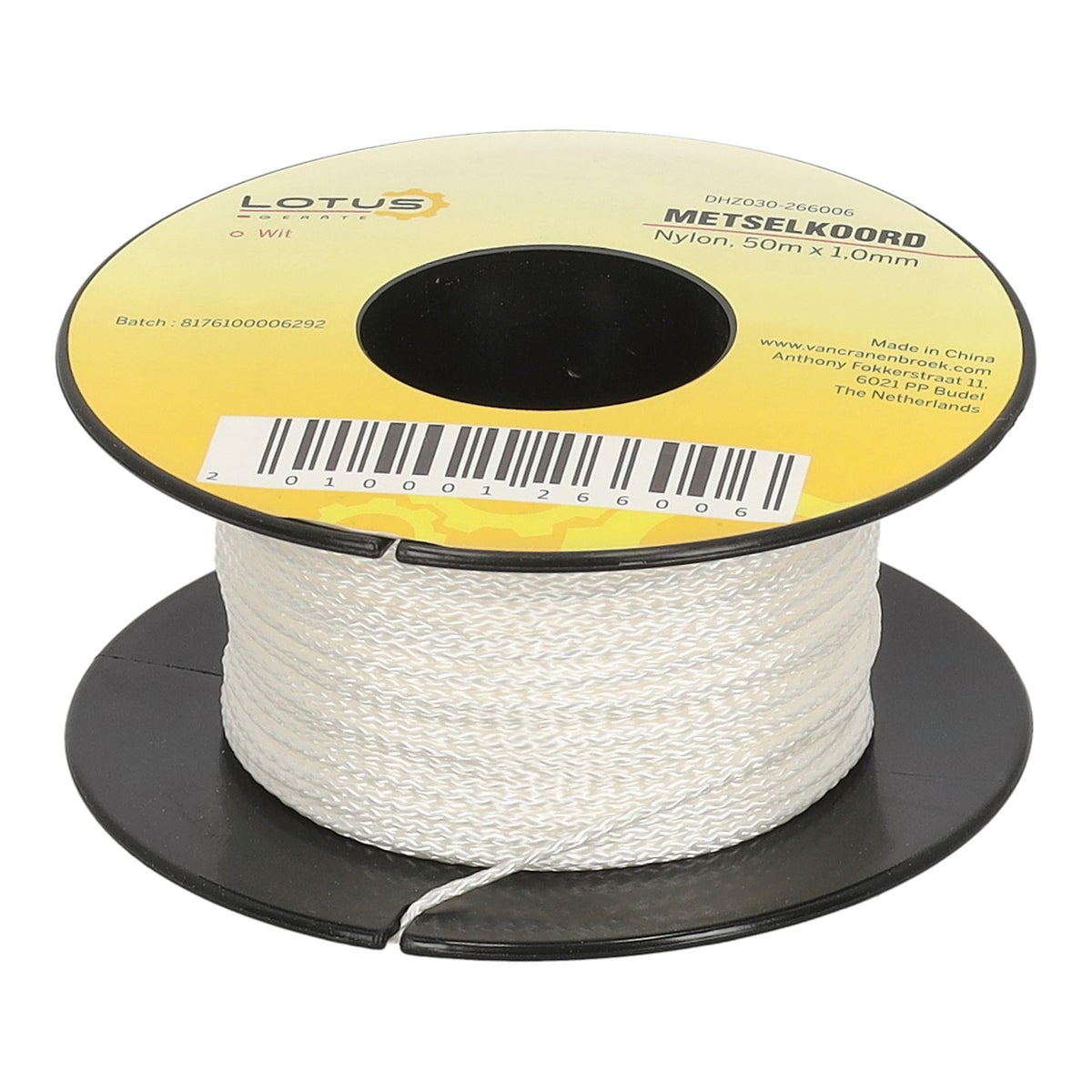 Metselkoord nylon wit 50 m x 1 mm Lotus Metselkoord nylon wit 50 m x 1 mm Lotus
