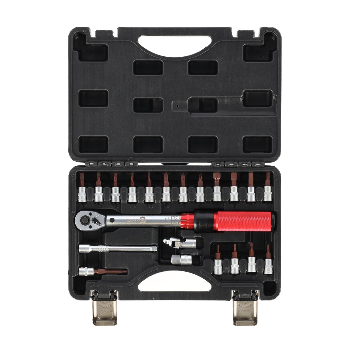 Momentsleutel 1/4” (5–25 Nm) met bit- en doppenset – Lotus Momentsleutel 1/4” (5–25 Nm) met bit- en doppenset – Lotus
