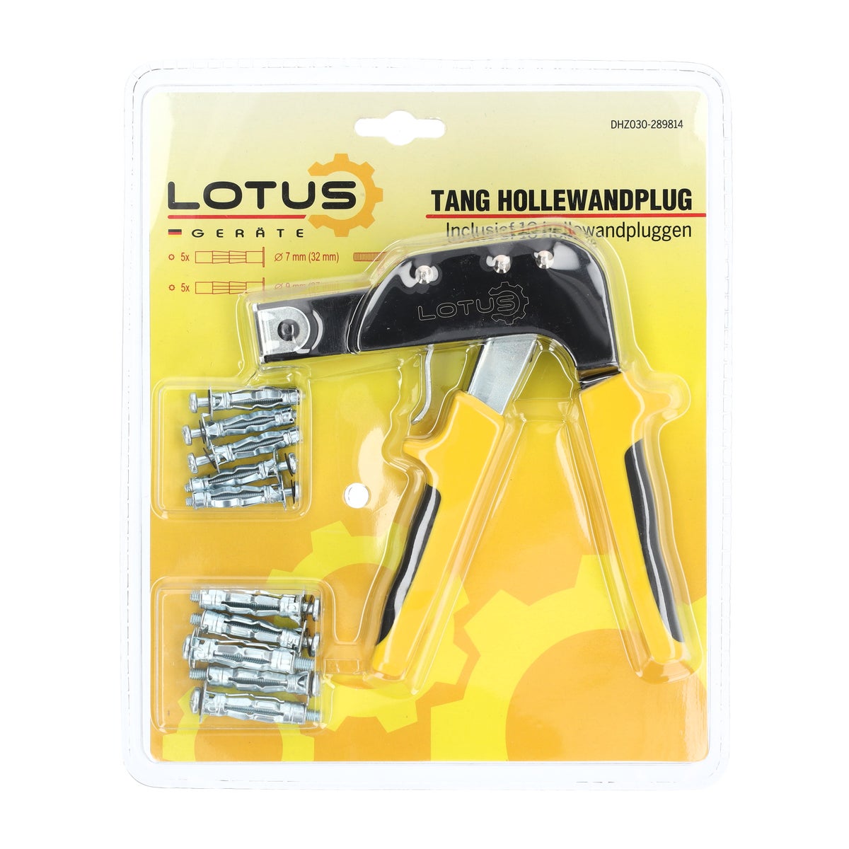 Hollewandplug tang inclusief 10 pluggen Lotus Hollewandplug tang inclusief 10 pluggen Lotus