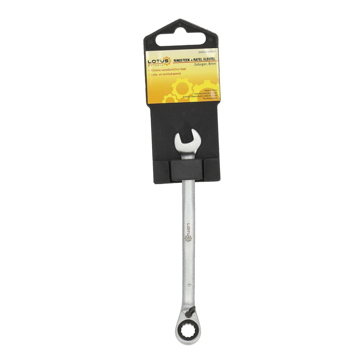 Ringsteek+ratel sleutel gebogen 8mm Ringsteek+ratel sleutel gebogen 8mm