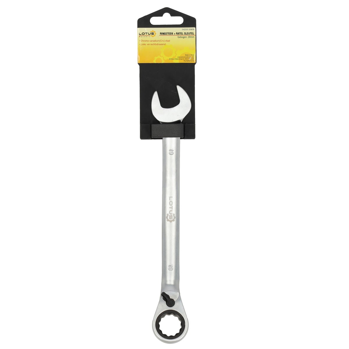 Ringsteek en ratel sleutel gebogen 19 mm Ringsteek en ratel sleutel gebogen 19 mm