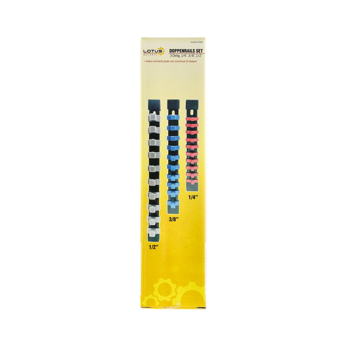 Doppenrails set 3-delig 1/4 3/8 1/2 Lotus Doppenrails set 3-delig 1/4 3/8 1/2 Lotus
