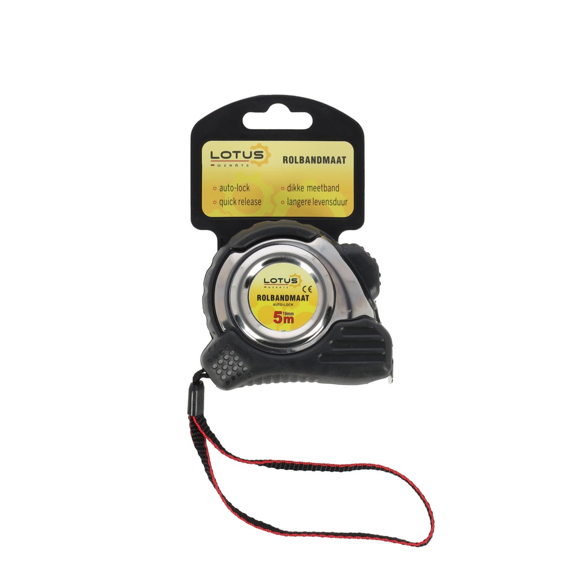 Rolbandmaat auto-lock 5 m - 19 mm RVS Lotus Rolbandmaat auto-lock 5 m - 19 mm RVS Lotus