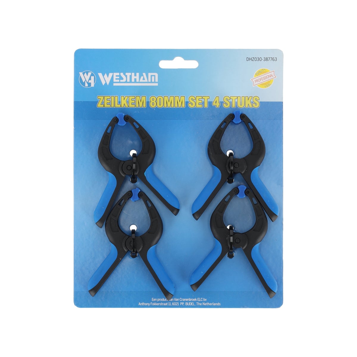 Zeilklem 80mm set 4 stuks Westham Zeilklem 80mm set 4 stuks Westham