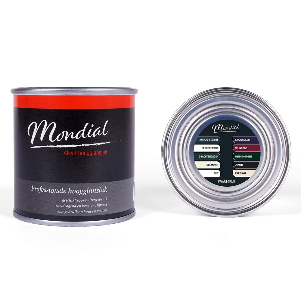 Hoogglans Alkyd RAL7021 zwartgrijs 250 ml Mondial Hoogglans Alkyd RAL7021 zwartgrijs 250 ml Mondial