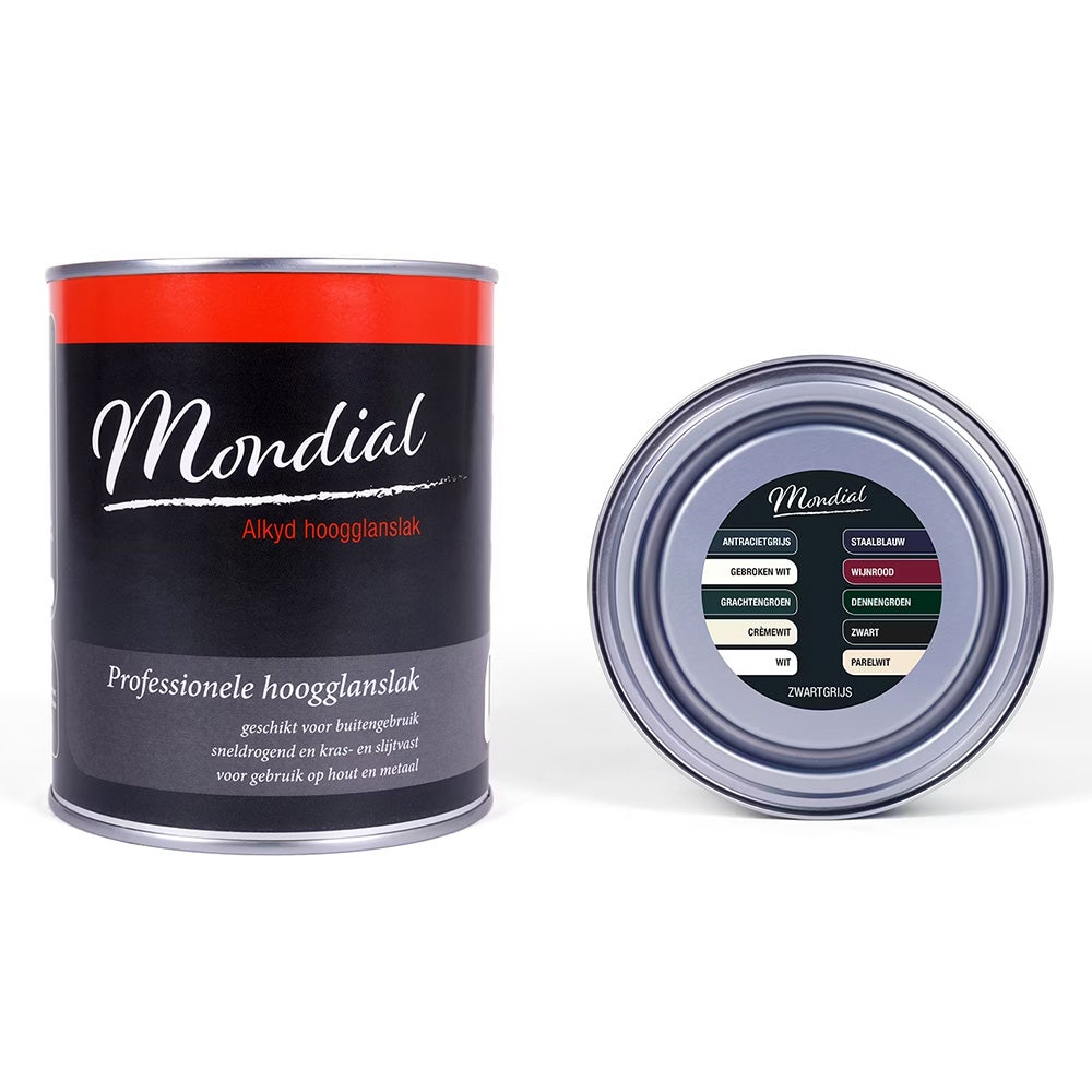 Hoogglans Alkyd RAL7021 zwart grijs 750 ml Mondial Hoogglans Alkyd RAL7021 zwart grijs 750 ml Mondial