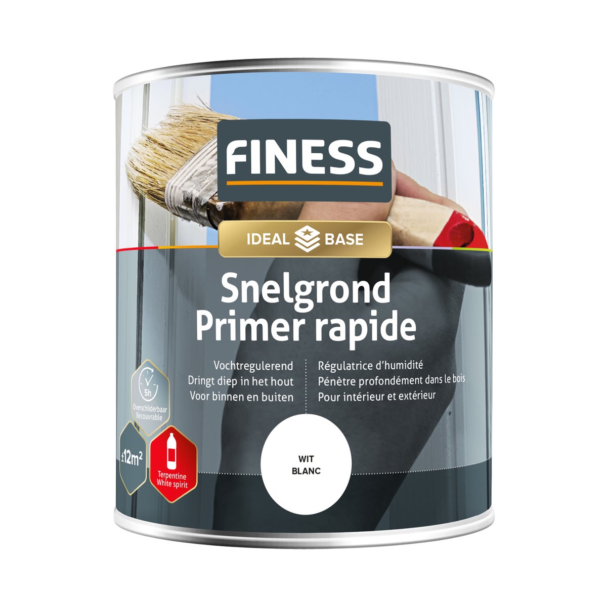 Grondverf sneldrogend wit 750 ml Finess Grondverf sneldrogend wit 750 ml Finess