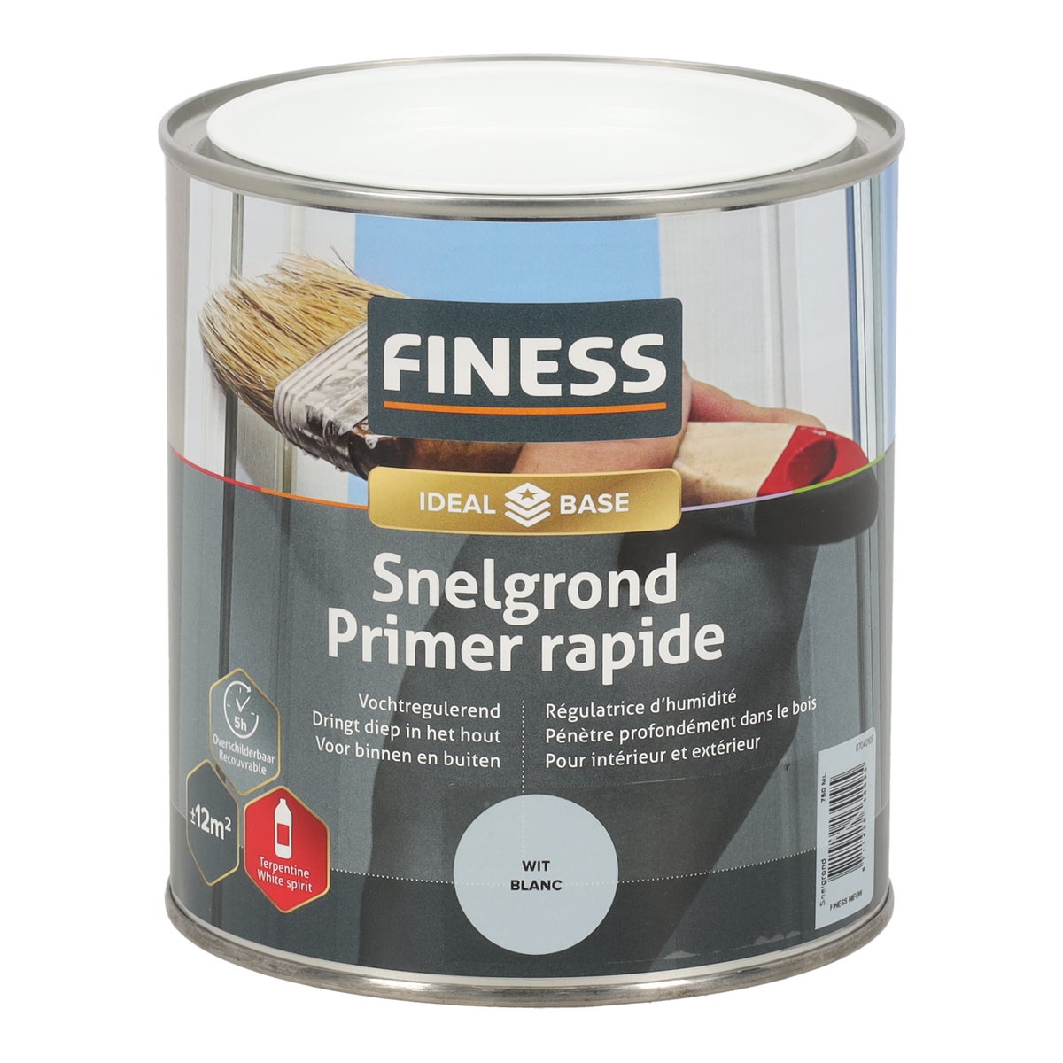 Grondverf sneldrogend wit 750 ml Finess Grondverf sneldrogend wit 750 ml Finess