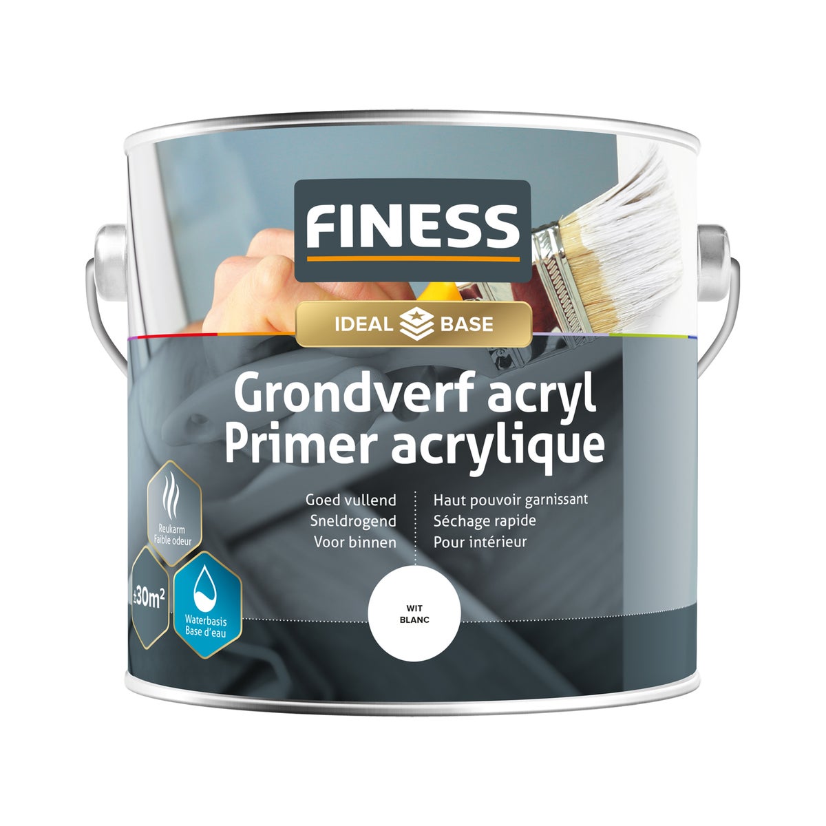Grondverf acryl wit 2.5L Finess Grondverf acryl wit 2.5L Finess