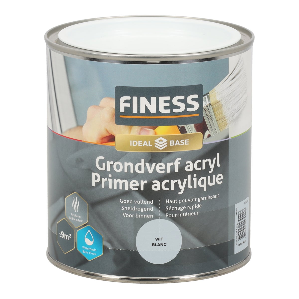 Grondverf acryl wit 750ml Finess Grondverf acryl wit 750ml Finess