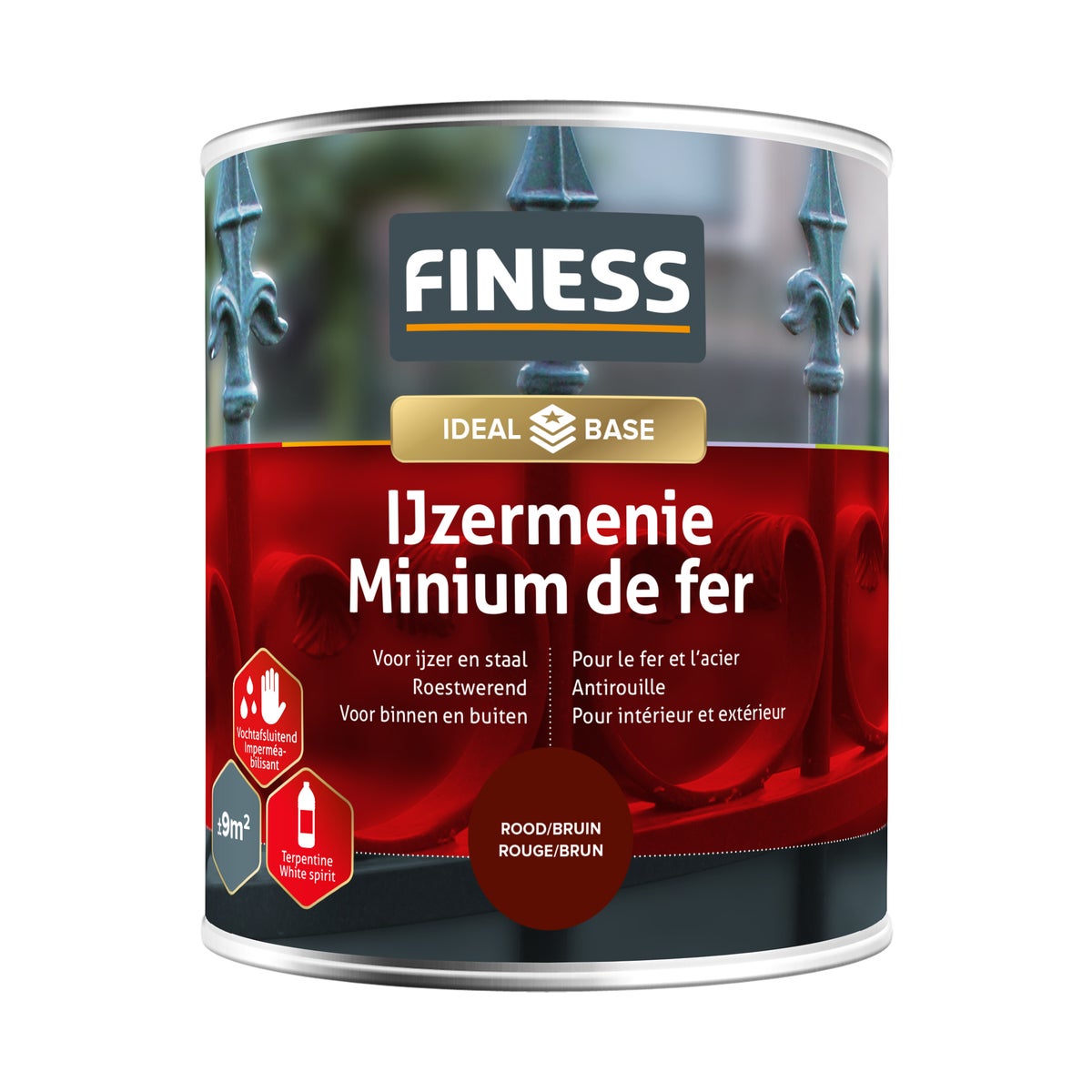 Menie ijzer r.bruin 750 ml Finess Menie ijzer r.bruin 750 ml Finess
