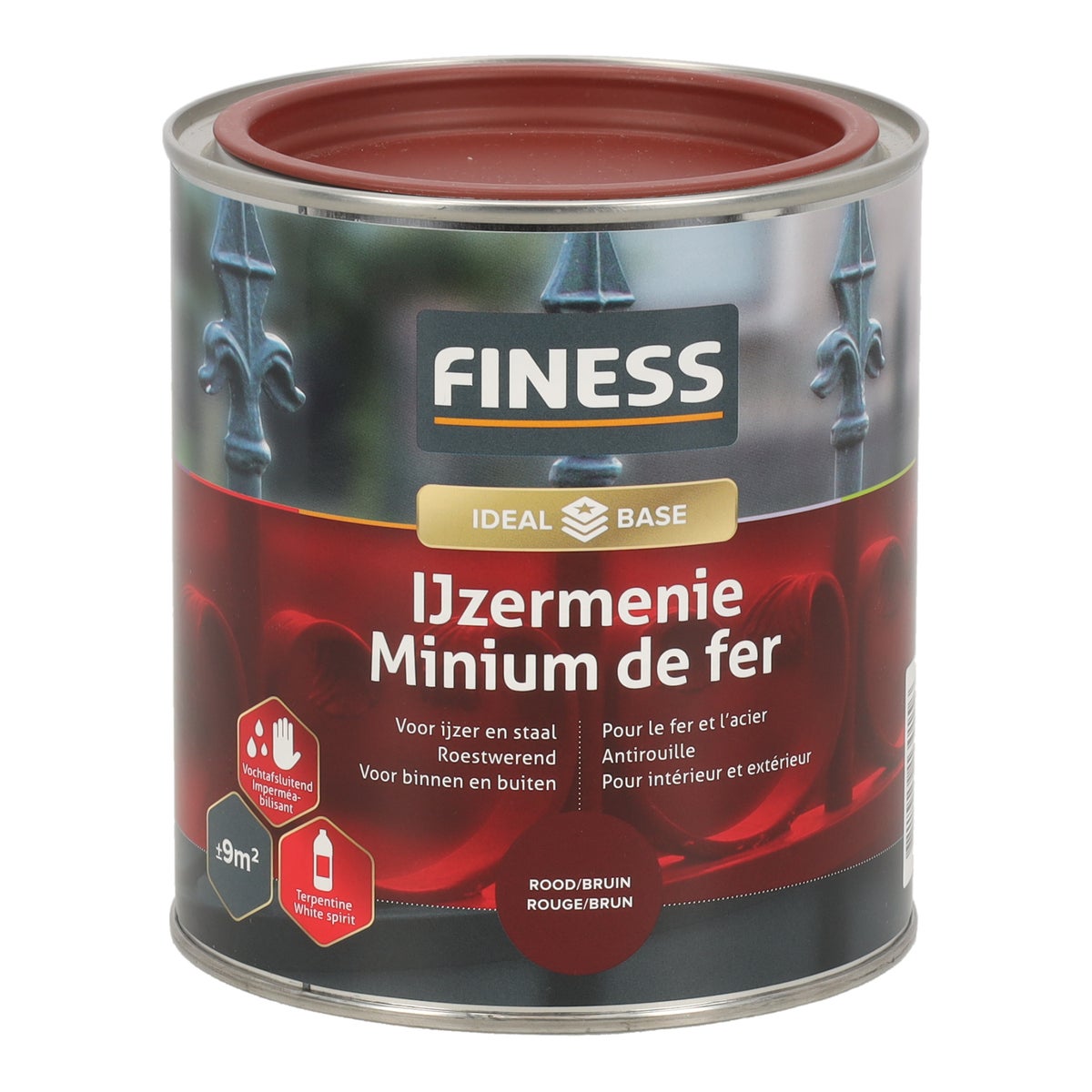 Menie ijzer r.bruin 750 ml Finess Menie ijzer r.bruin 750 ml Finess