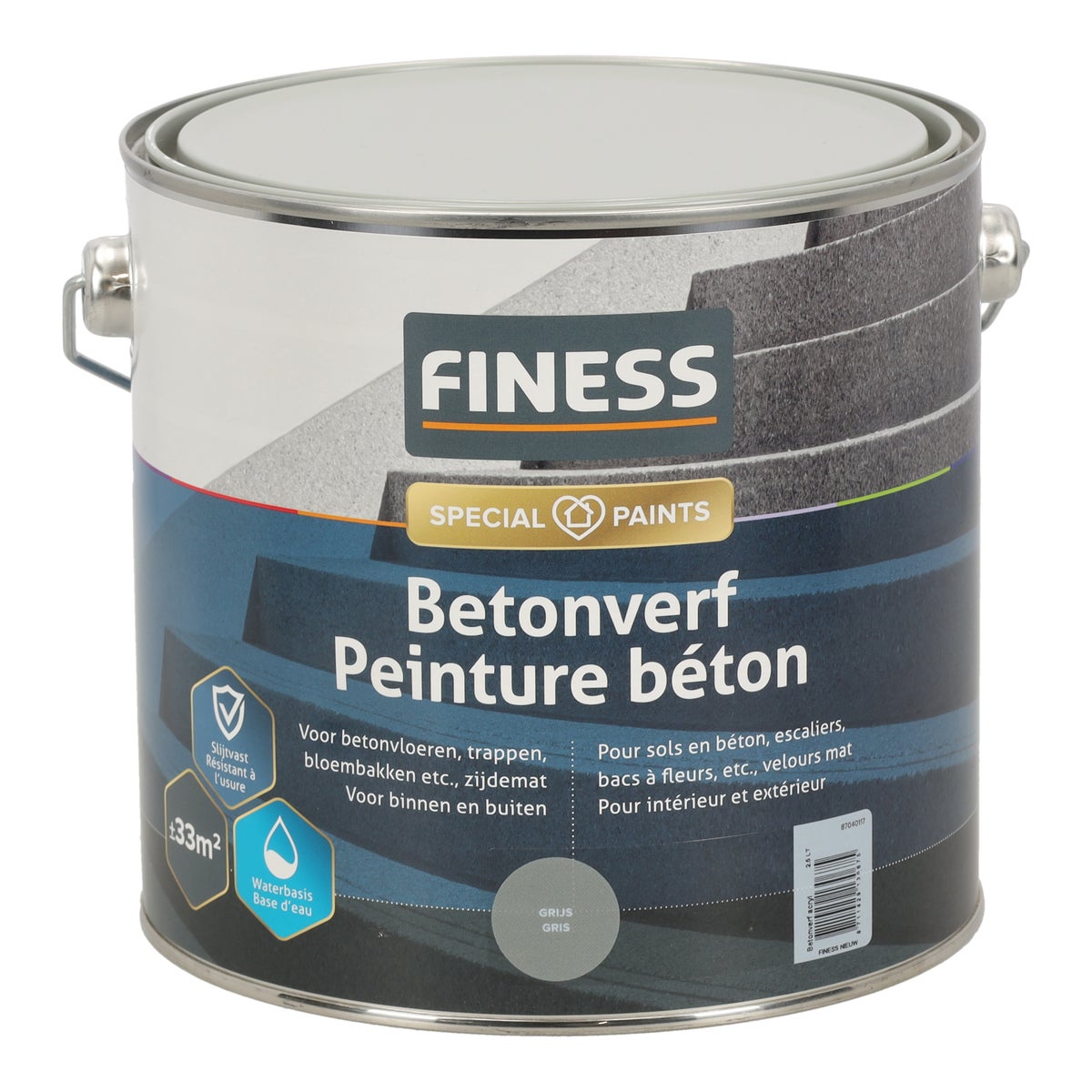 Betonverf acryl grijs 1457 2.5L Finess Betonverf acryl grijs 1457 2.5L Finess