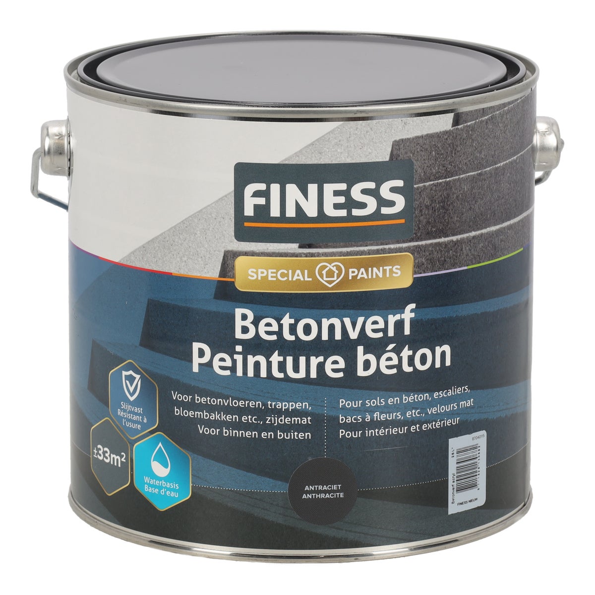 Betonverf acryl antraciet 1454 2.5L Finess Betonverf acryl antraciet 1454 2.5L Finess