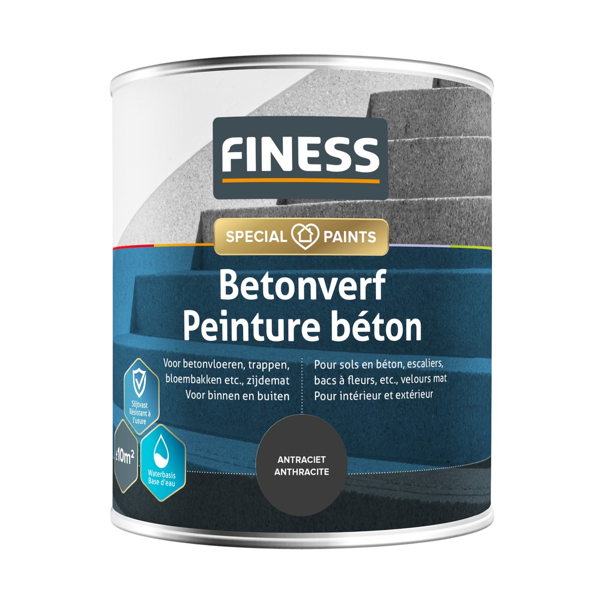 Betonverf acryl antraciet 1454 750 Finess Betonverf acryl antraciet 1454 750 Finess