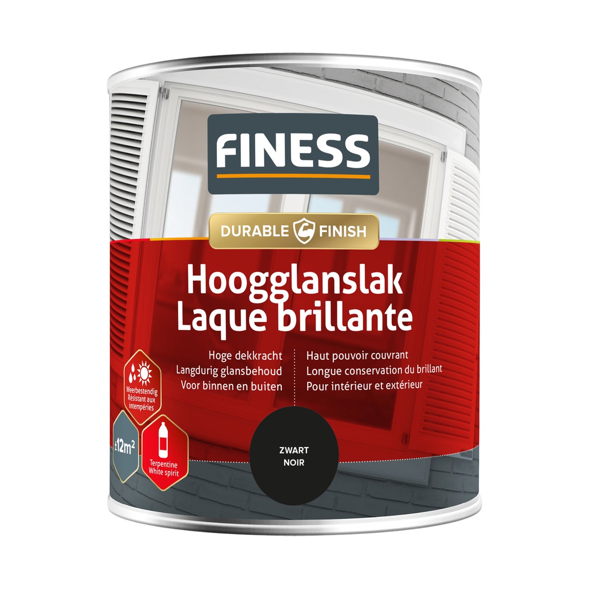 Hoogglans zwart 1428 750 ml Finess Hoogglans zwart 1428 750 ml Finess