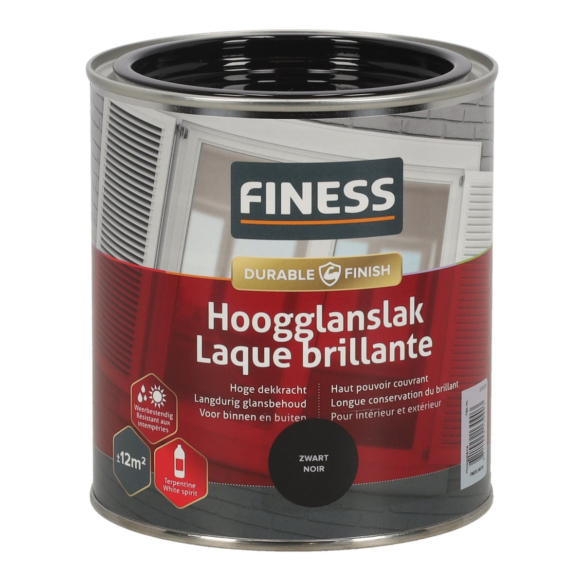 Hoogglans zwart 1428 750 ml Finess Hoogglans zwart 1428 750 ml Finess