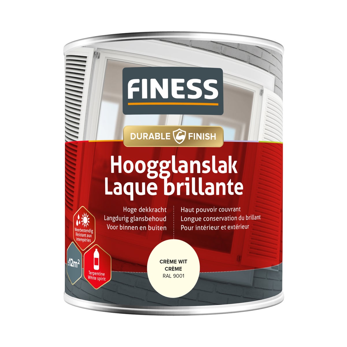 Hoogglans crème wit 750ml 14204 Finess Hoogglans crème wit 750ml 14204 Finess